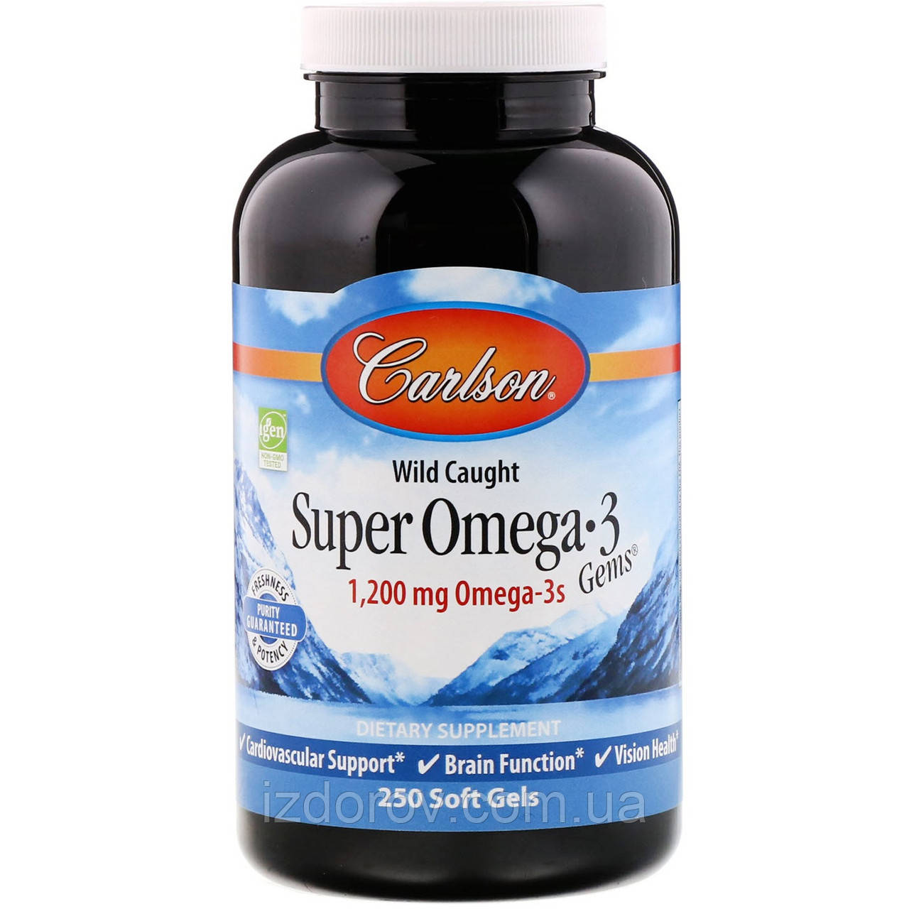 Carlson Labs, Wild Caught Super Omega-3 Gems, високоефективна Омега-3 з морської риби, 1200 мг, 250 капсул
