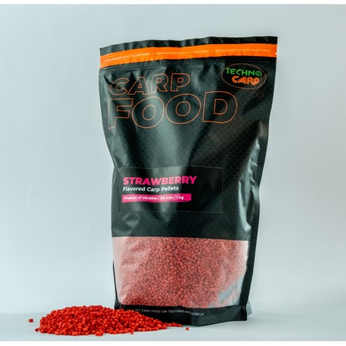 Пеллетс TechnoСarp Flavored STRAWBERRY 1кг