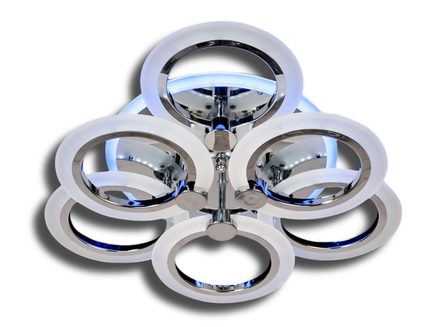 Світлодіодна люстра A8022/3+3HR LED RGB dimmer (Хром) 85W