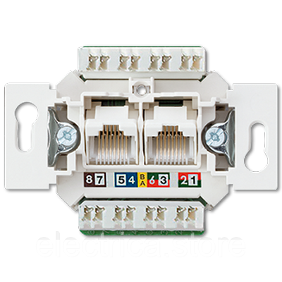 Механізм комп'ютерної розетки 2-порти UAE Jung EPUAE8-8UPOK6US, фото 1