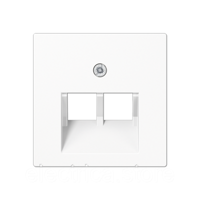 Накладка для подвійної комп'ютерної розетки 2-порти, білий Jung A569-2BFPLUAWW, фото 1