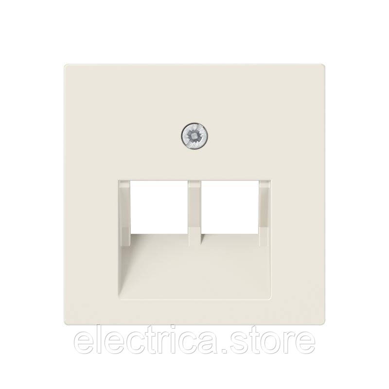 Накладка для подвійної комп'ютерної розетки 2-порти, слон.кістка Jung A569-2BFPLUA, фото 1