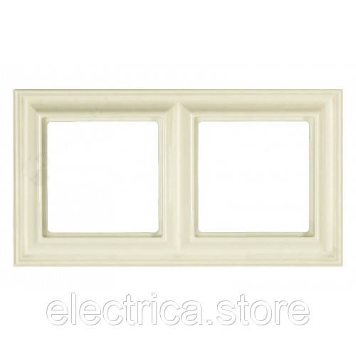 Рамка 2-постова, слонова кістка Eco Profi Deco EPD482, фото 1