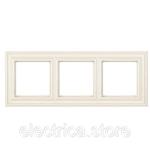 Рамка 3-постова, слонова кістка Eco Profi Deco EPD483, фото 1