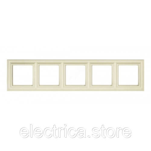 Рамка 5-постова, слонова кістка Eco Profi Deco EPD485, фото 1