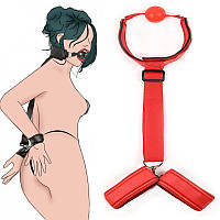 Набор для связывания БДСМ комплект для фиксации кляп и наручники