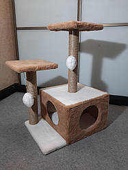Ігровий комплекс  для котів трьохрівневий "Кубик", 50*37*h74 см