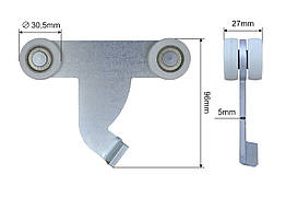 Ролик тенту (бічної штори) 30,5х110х96 мм