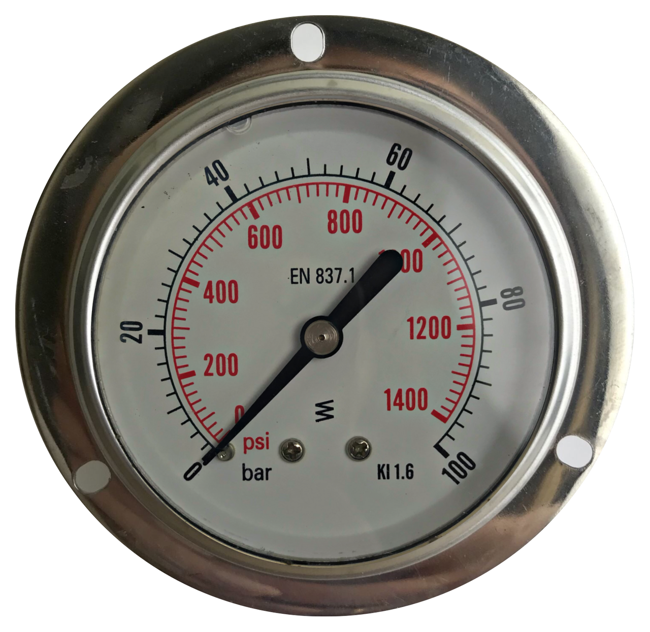 Манометр фланцевий (гліцериновий) DN 63 G 1/4" 100 bar