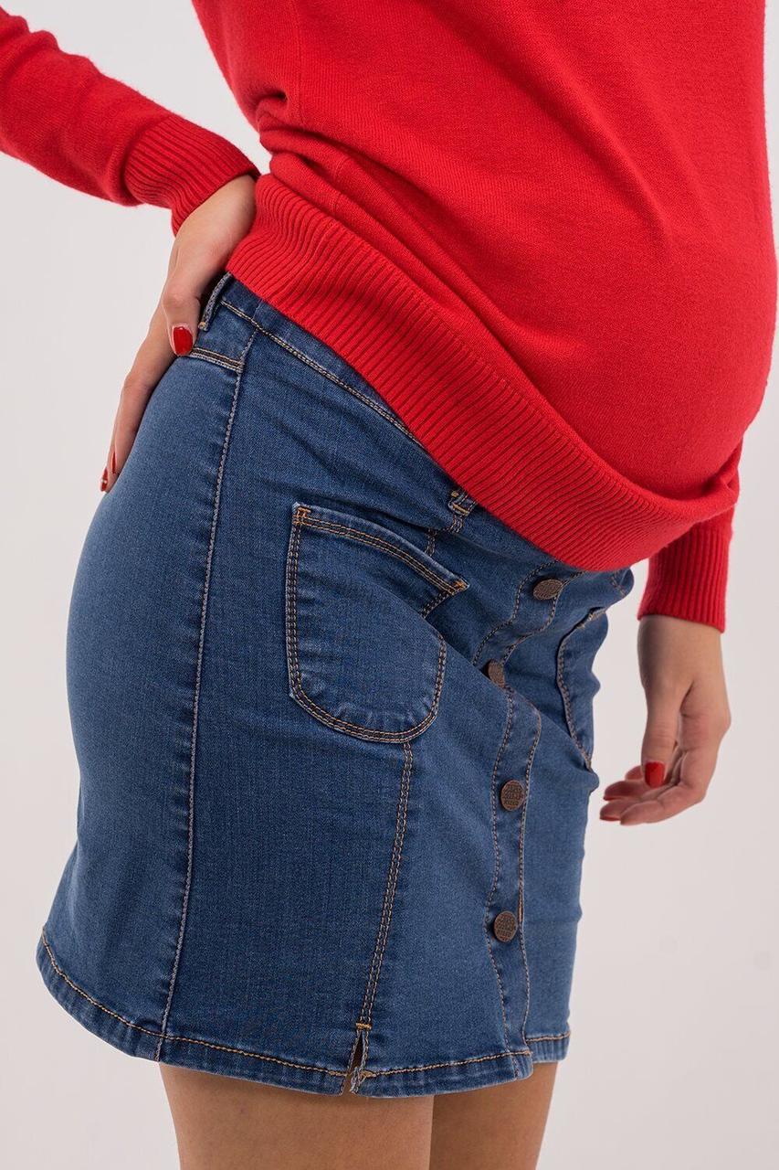 Короткая джинсовая юбка для будущих мам - фото 2 - id-p1393441268