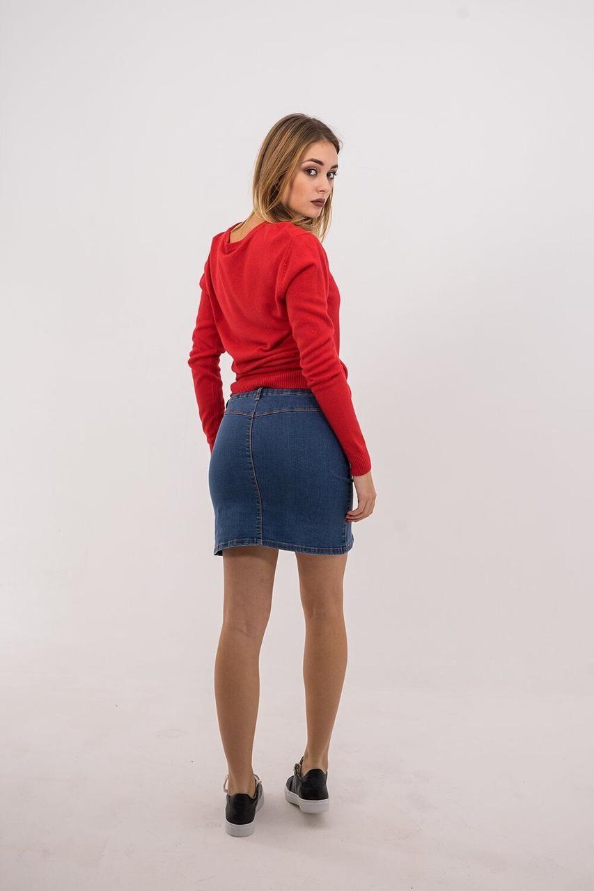 Короткая джинсовая юбка для будущих мам 44 - фото 3 - id-p1393443045