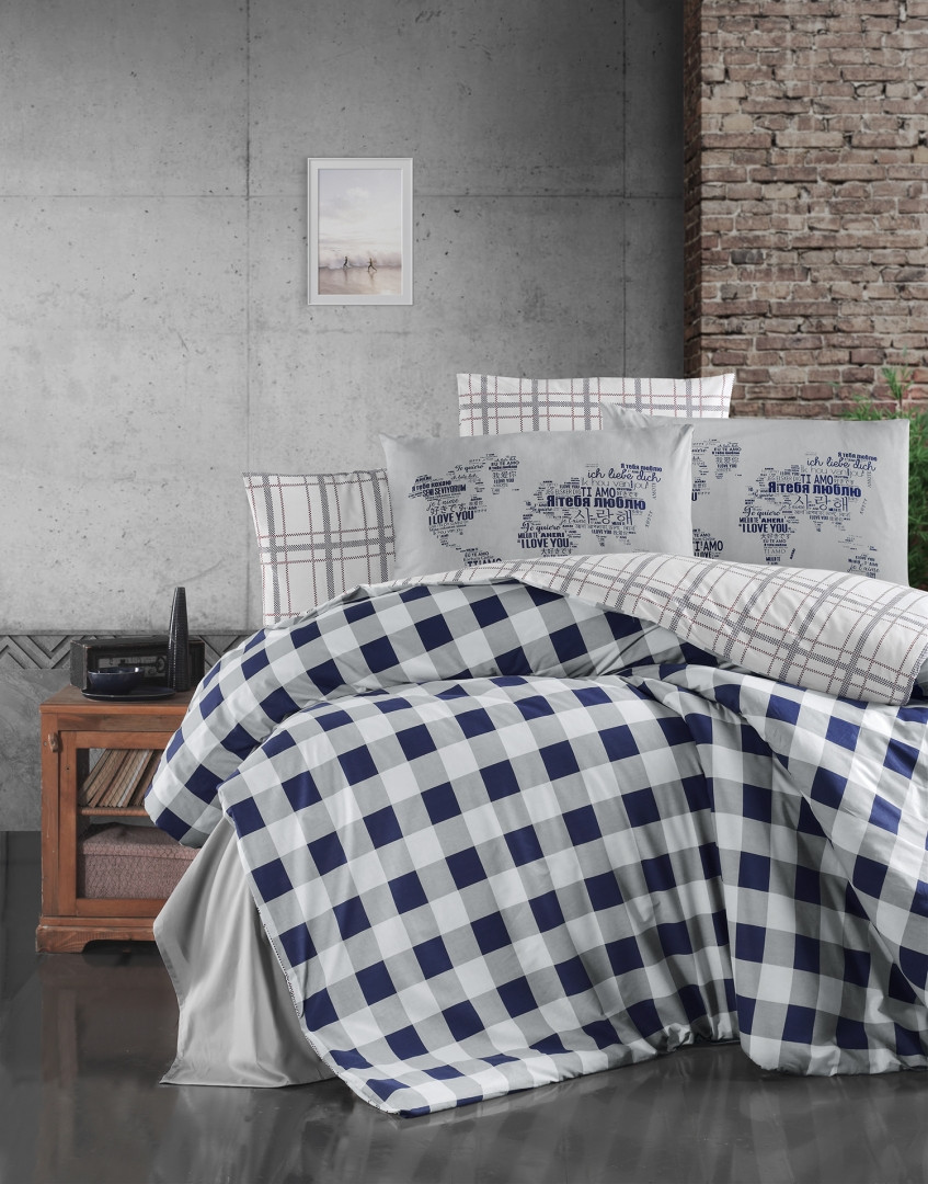 Постільна білизна First Choice Ranforce Edmon Navy Blue