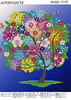 Схема вышивки бисером на габардине Дерево счастья ЮМА-3191Е