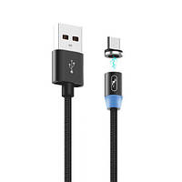 Кабель SkyDolphin S59V Magnetic USB - MicroUSB 2.4A/1m (Чорний)