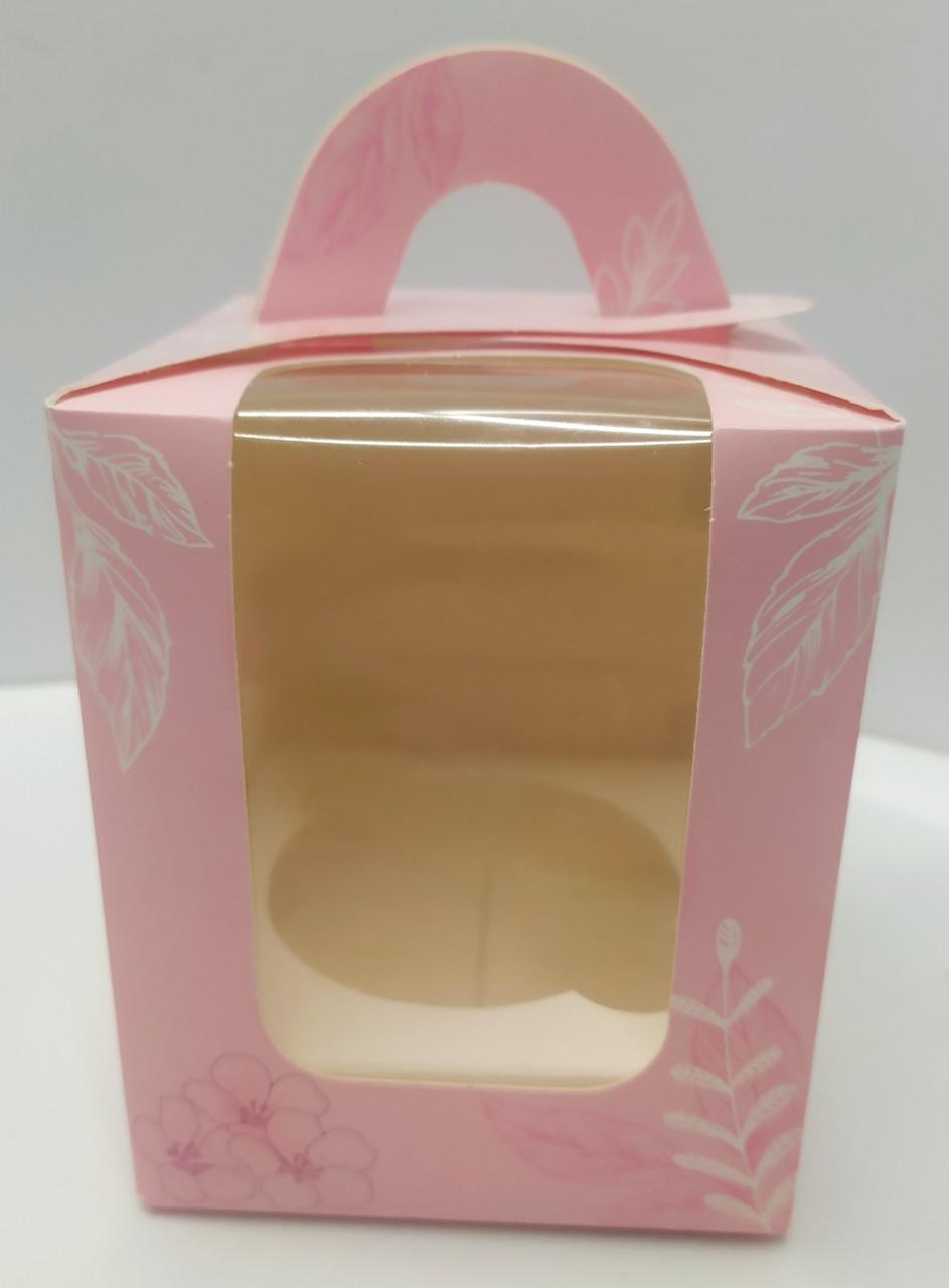 Коробка для 1 капкейка розовая - фото 2 - id-p1393466305