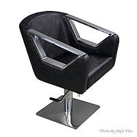 Парикмахерское кресло клиента на квадрате А006 Кресла для парикмахера подъемный механизм гидравлика Черный сжаты матовый