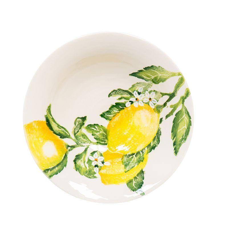 Салатник із кераміки з яскравим цитрусовим малюнком "Сонячний лимон" Villa Grazia