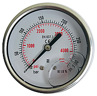 Манометр аксиальный/осевой (глицериновый) DN 63 G 1/4" 315 bar