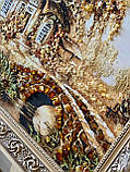 Картина пейзаж из янтаря " Домик с мостиком", Пейзаж з бурштину " Хатинка з містком ", фото 6