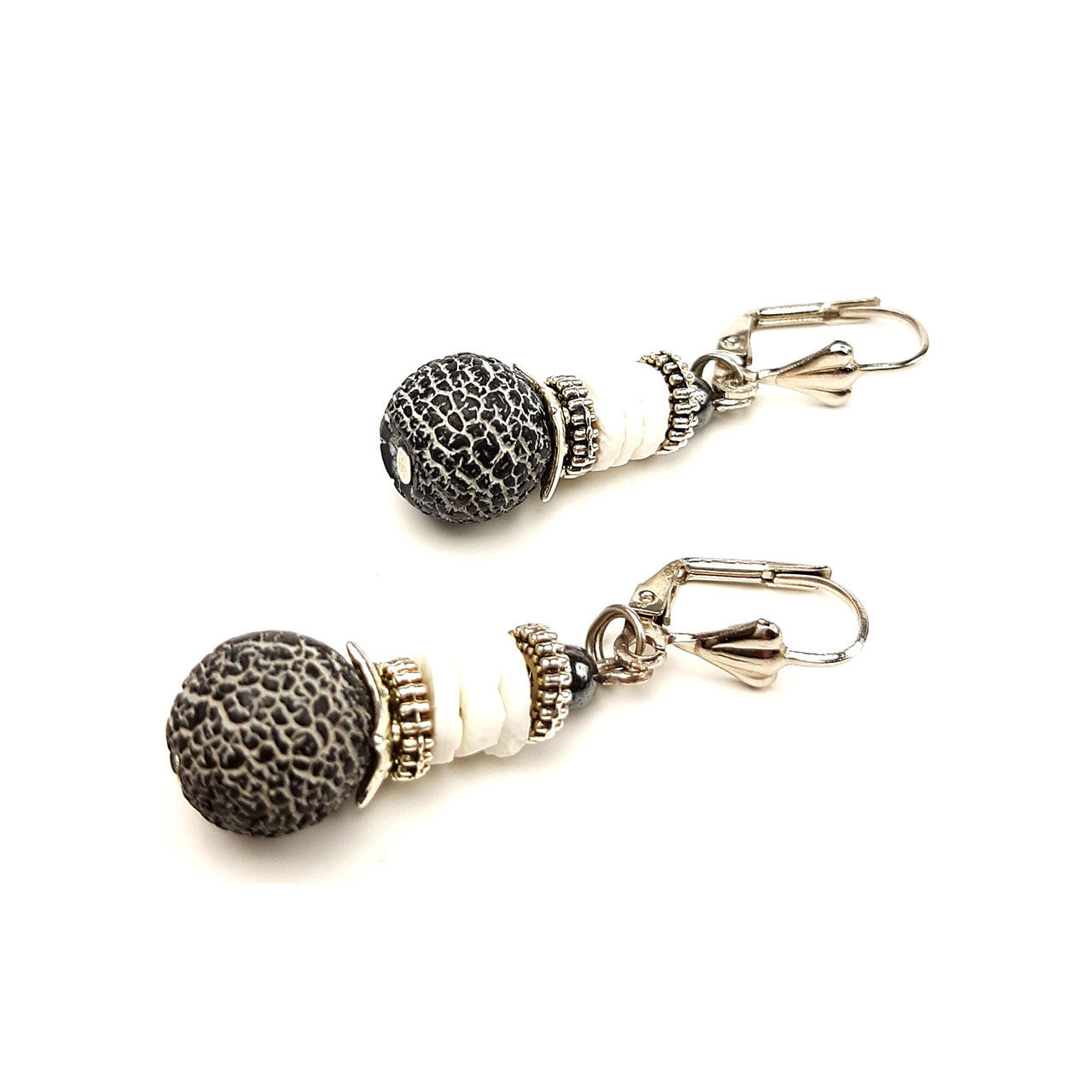 Морозний агат. Сережки з натурального каменю МАГІЯ., фото 1