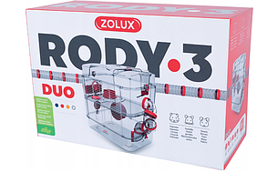 Клітка для хом'як яка миші дрібних гризунів ZOLUX DUO RODY 3 Червона, фото 3