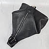 Рюкзак жіночий "Паріс" натуральна шкіра, чорний флотар з додатковою блискавкою, фото 5