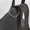 Рюкзак жіночий "Паріс" натуральна шкіра, чорний флотар з додатковою блискавкою, фото 6