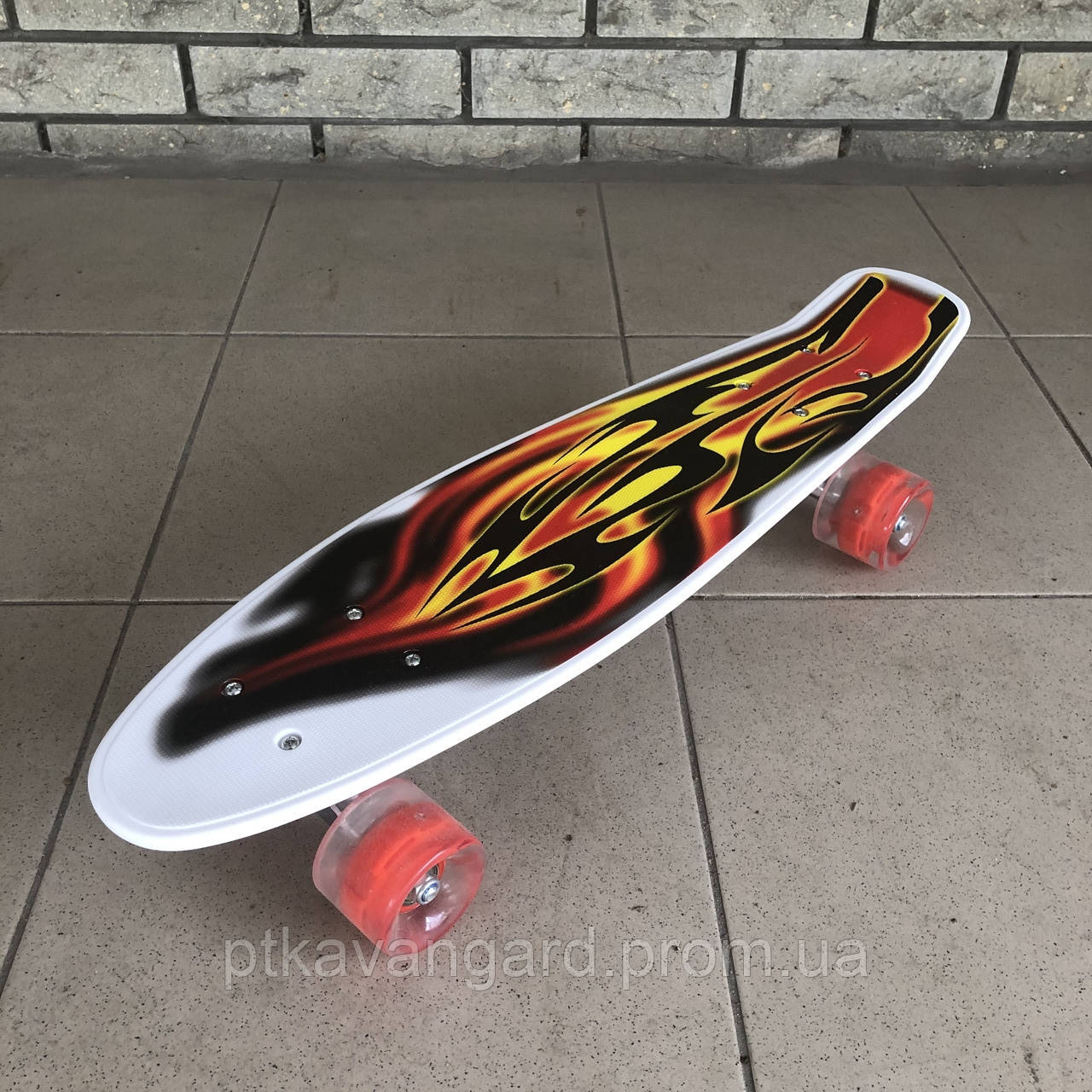Дитячий Скейт Пенні Борд зі світящими колесами Червоний Скейтборд Best Board F 4380