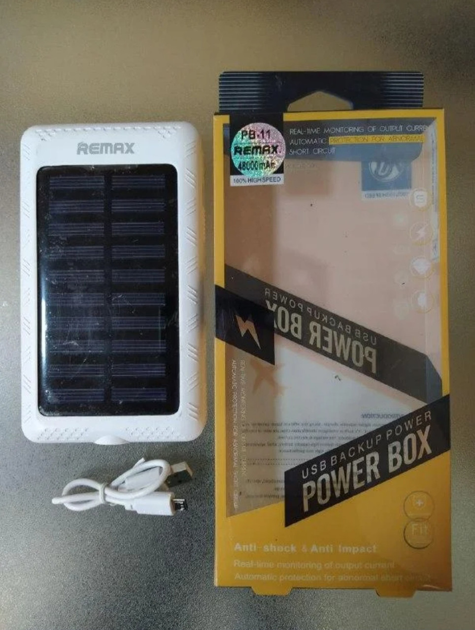 Power Bank поверБанк Remax PB-11 Solar 48000 mAh на сонячній батареї Батарея акумулятор Заряджання для телефона