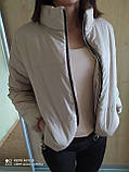 Весняна жіноча куртка колір КРАСНИЙ ПУДРА ЧЕРНИЙ МОККО ХАКИ розмір 42 44 46 48 50 52 коротка куртка, фото 2