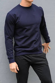 Темно синій світшот | кофта без написів і малюнків