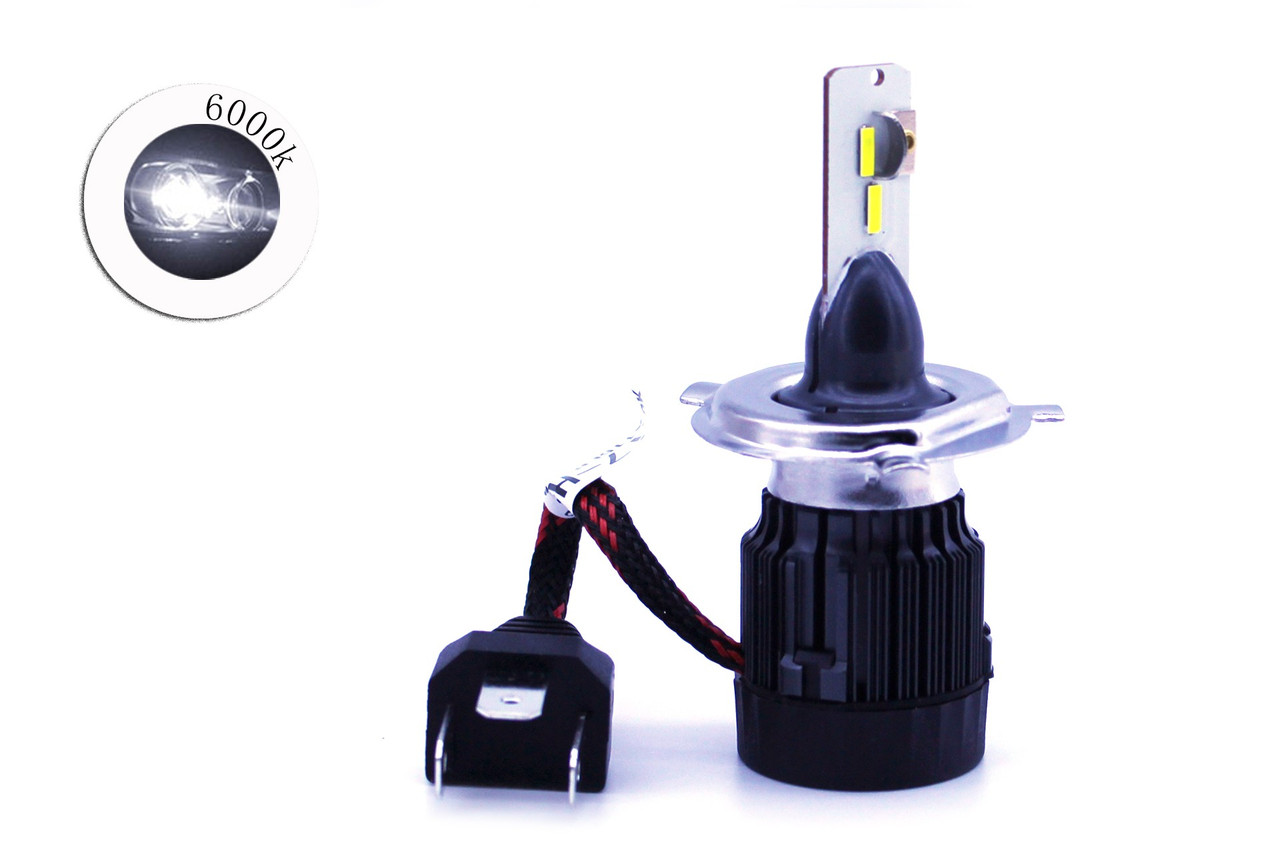 Комплект LED ламп Mi7 H4 6000K 12 V 25 W радіатор з вентилятором (діод Taiwan 1860)