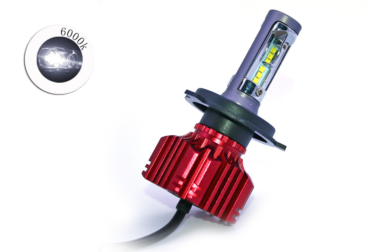 Комплект LED ламп R2 H4 5700-6500K 12-24V 15W с радіатором (діод CREE)