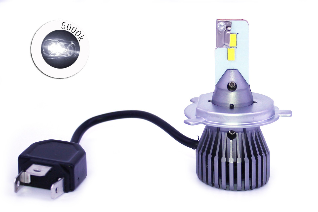 Комплект LED ламп F1X H4 5000K 12V 26W радіатор з вентилятором (діод TX 5530)