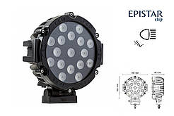 Фара робочого світла  51W-BLACK  17 світлодіодів Epistar направлене світло (SPOT)
