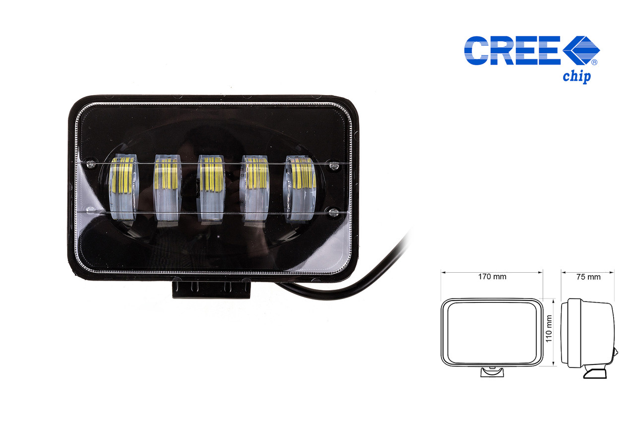 Фара робочого світла 41B-50W 5 світлодіодів CREE із світло-тіньовою межею