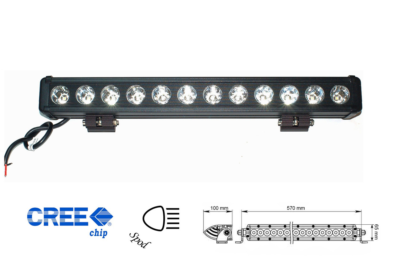 Фара робочого світла однорядна D-120W 12 світлодіодів CREE спрямоване світло (SPOT), фото 1