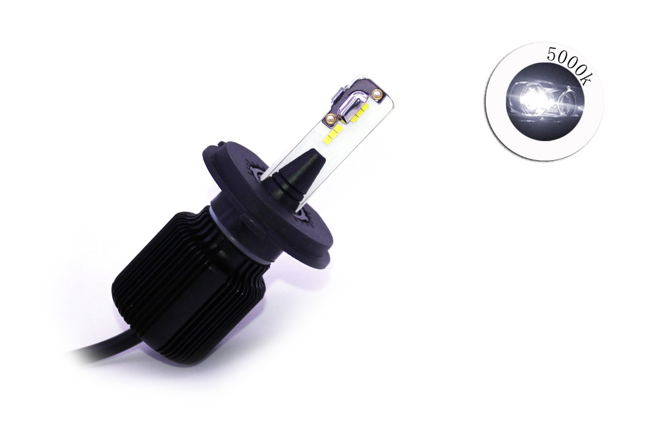 Комплект LED ламп J1 H4 5000 K 9-32 V з радіатором (діод Seoul CSP Y19)