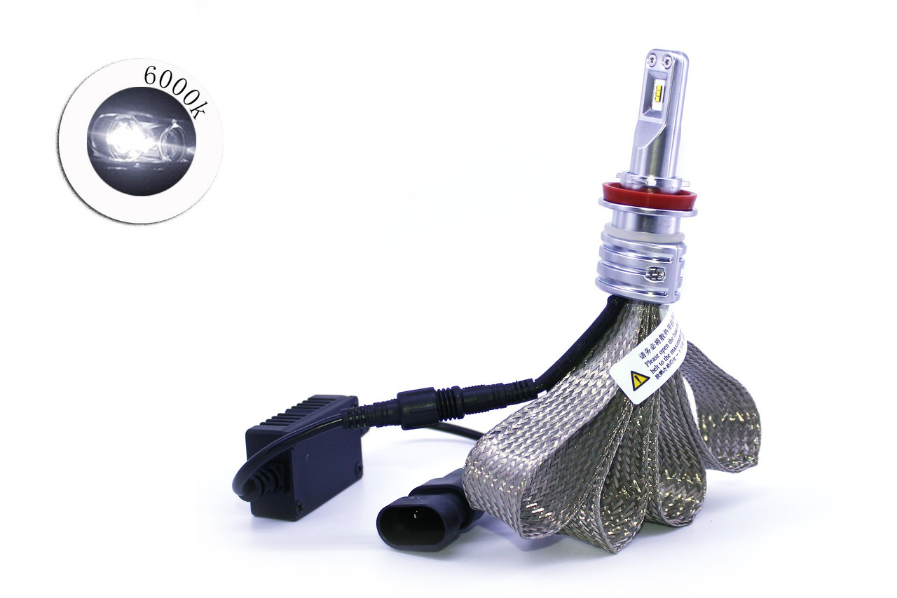 Комплект LED ламп T30 H11 6000K 9-32V гнучкий радіатор (діод ZES)
