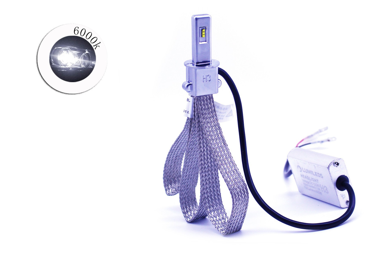 Комплект LED ламп T30 H3 6000K 9-32V гнучкий радіатор (діод ZES)