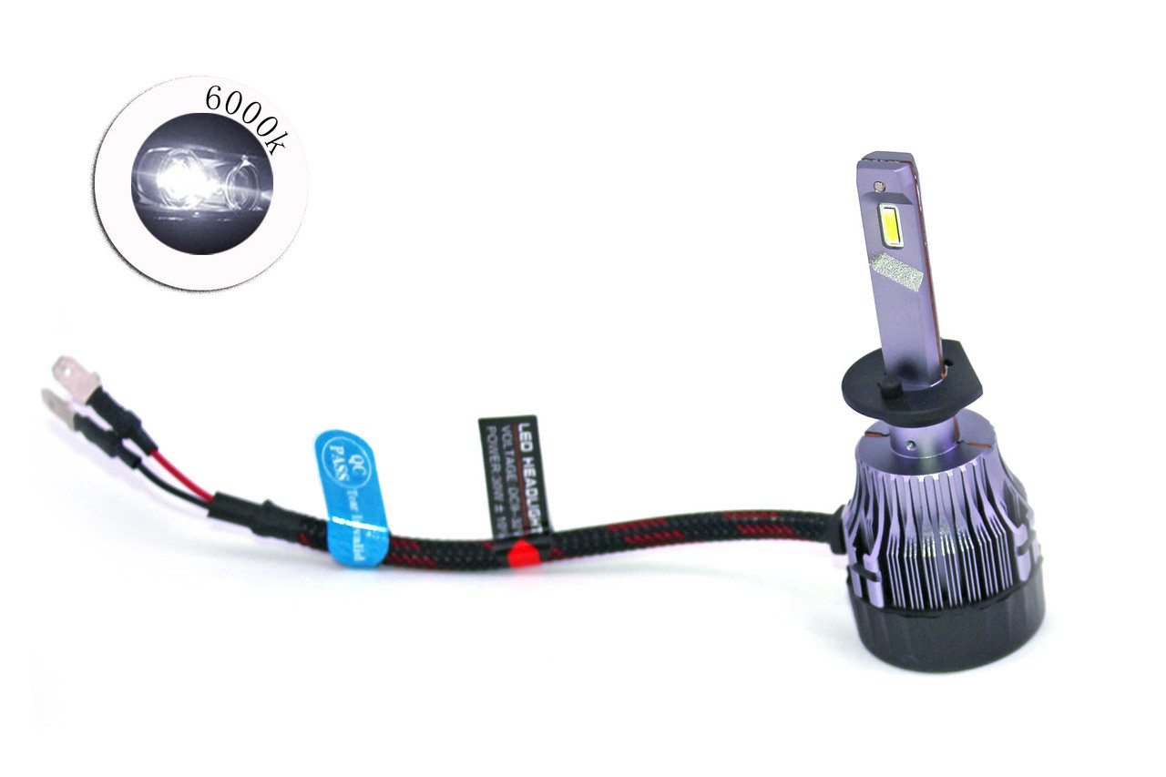 Комплект LED ламп T8 H1 6000K 9-32V радіатор з вентилятором (діод CREE)