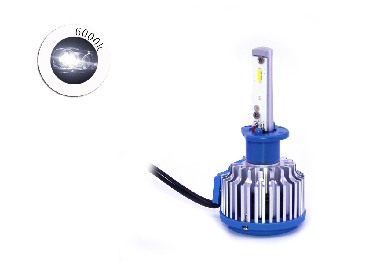 Комплект LED ламп T1 H1 6000K 9-32V радіатор з вентилятором (діод CSP)