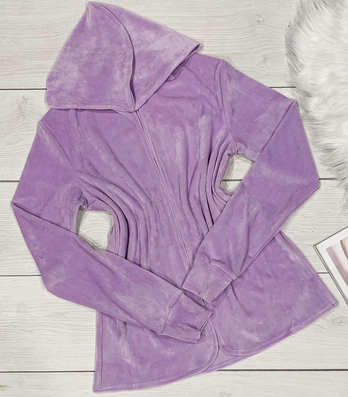 Лавандова накидка з плюшевого велюру для дому.