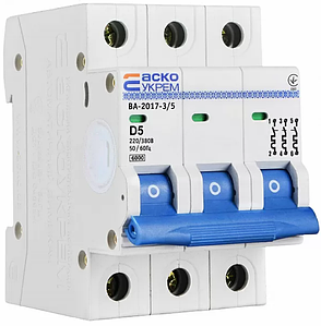 Автоматичний вимикач УКРЕМ ВА-2017/D 3р 5А АСКО A0010170098, фото 3