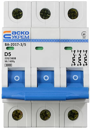 Автоматичний вимикач УКРЕМ ВА-2017/D 3р 5А АСКО A0010170098, фото 2