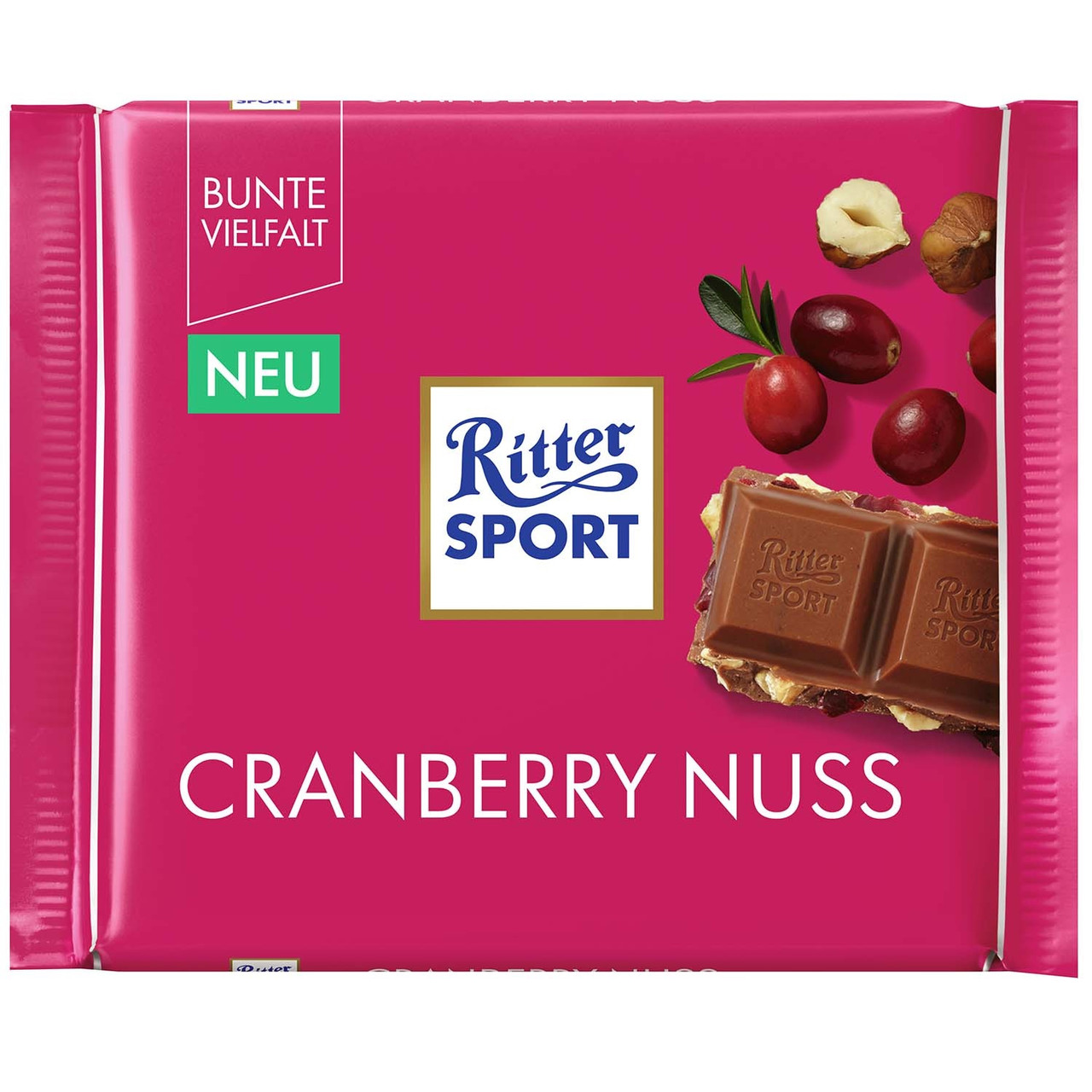 Шоколад молочний Ritter Sport Cranberry Nuss Журавлина і Горіхи 100 г Німеччина