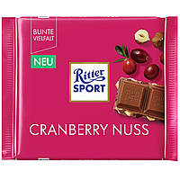 Шоколад молочный Ritter Sport Cranberry Nuss Клюква и Орехи 100 г Германия