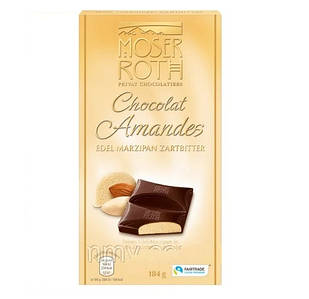 Шоколад чорний Moser Roth Chocolat Amandes з марципаном 184 р Німеччина