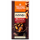 Шоколад чорний з мигдалем Trapa Intenso 70% Noir Almendras з цукром без глютену 175 г Іспанія (опт 3 шт), фото 3
