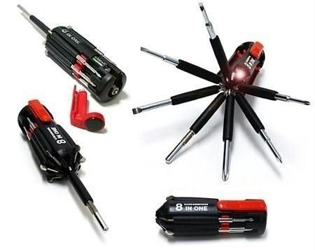 Отвертка 8 в 1 с фонариком Multi Screwdriver Torch (Мульти Скридрайве Торч) - набор отверток - фото 2 - id-p202422832